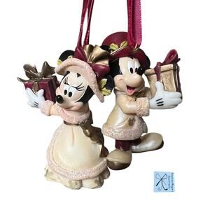 Disney Parks Christmas Collection Mickey and Minnie Mouse 2-CT Ornaments